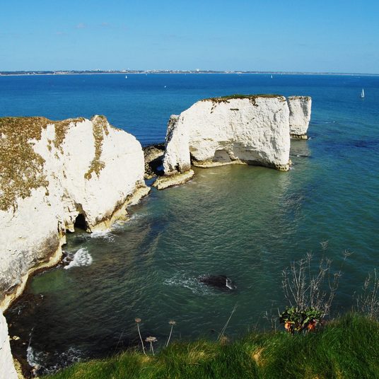 White chalk of Old Harry Rocks, Dorset